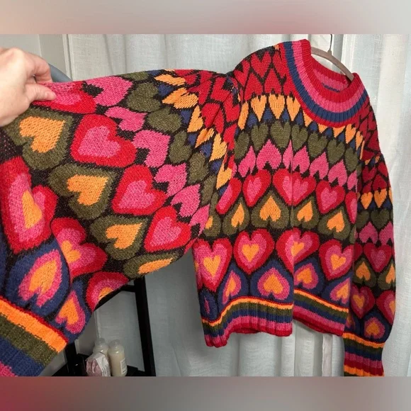 FARM Rio Multicolor Heart Sweater - Picture 6 of 11